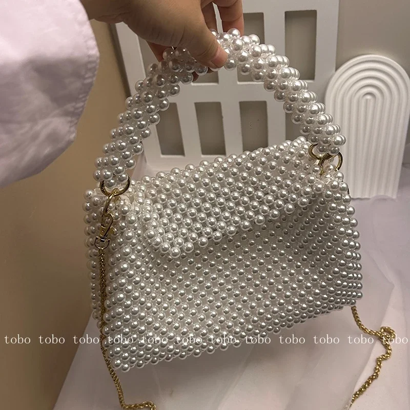 女性のための真珠の財布,透かし彫りのトートバッグ,レトロ,イ - Wallet Chain Bag のレビューと価格