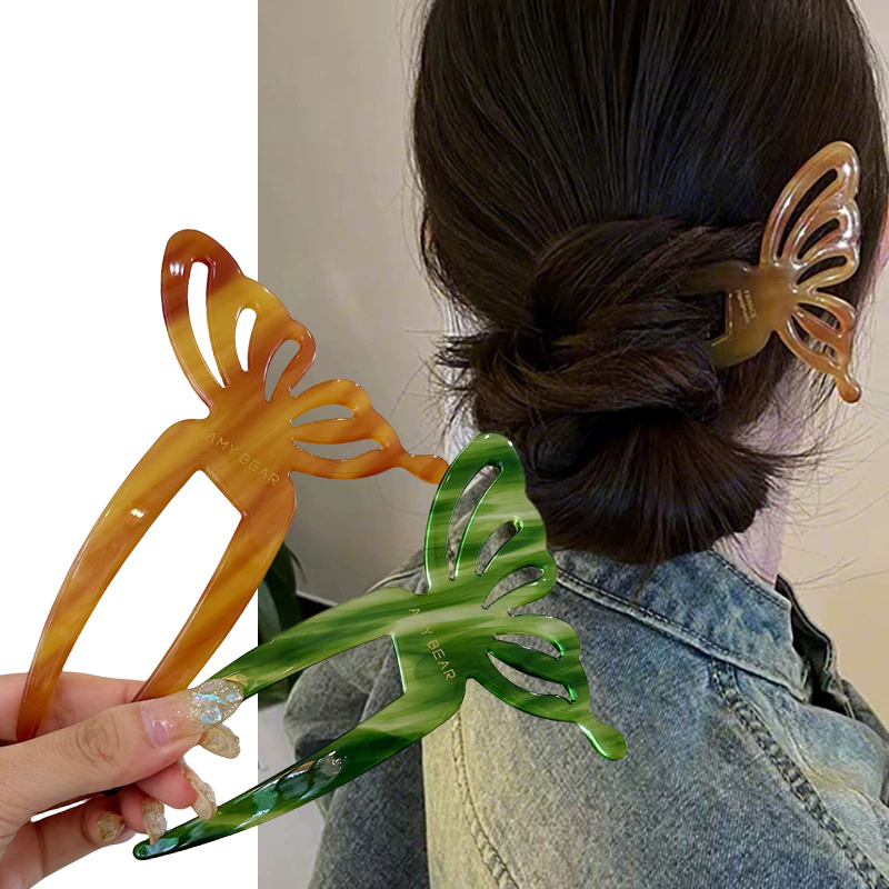 エレガントな酢酸蝶 U 字型ヘアスティックおだんごヘアピン女 - Women'S Formal Accessories のレビューと価格