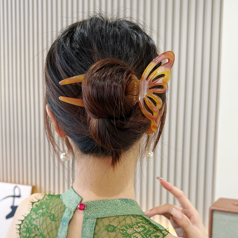 エレガントな酢酸蝶 U 字型ヘアスティックおだんごヘアピン女 - Women'S Formal Accessories のレビューと価格
