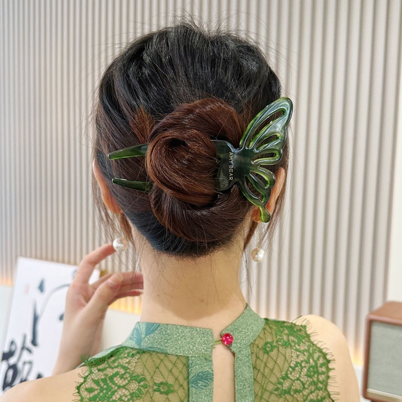 エレガントな酢酸蝶 U 字型ヘアスティックおだんごヘアピン女 - Women'S Formal Accessories のレビューと価格