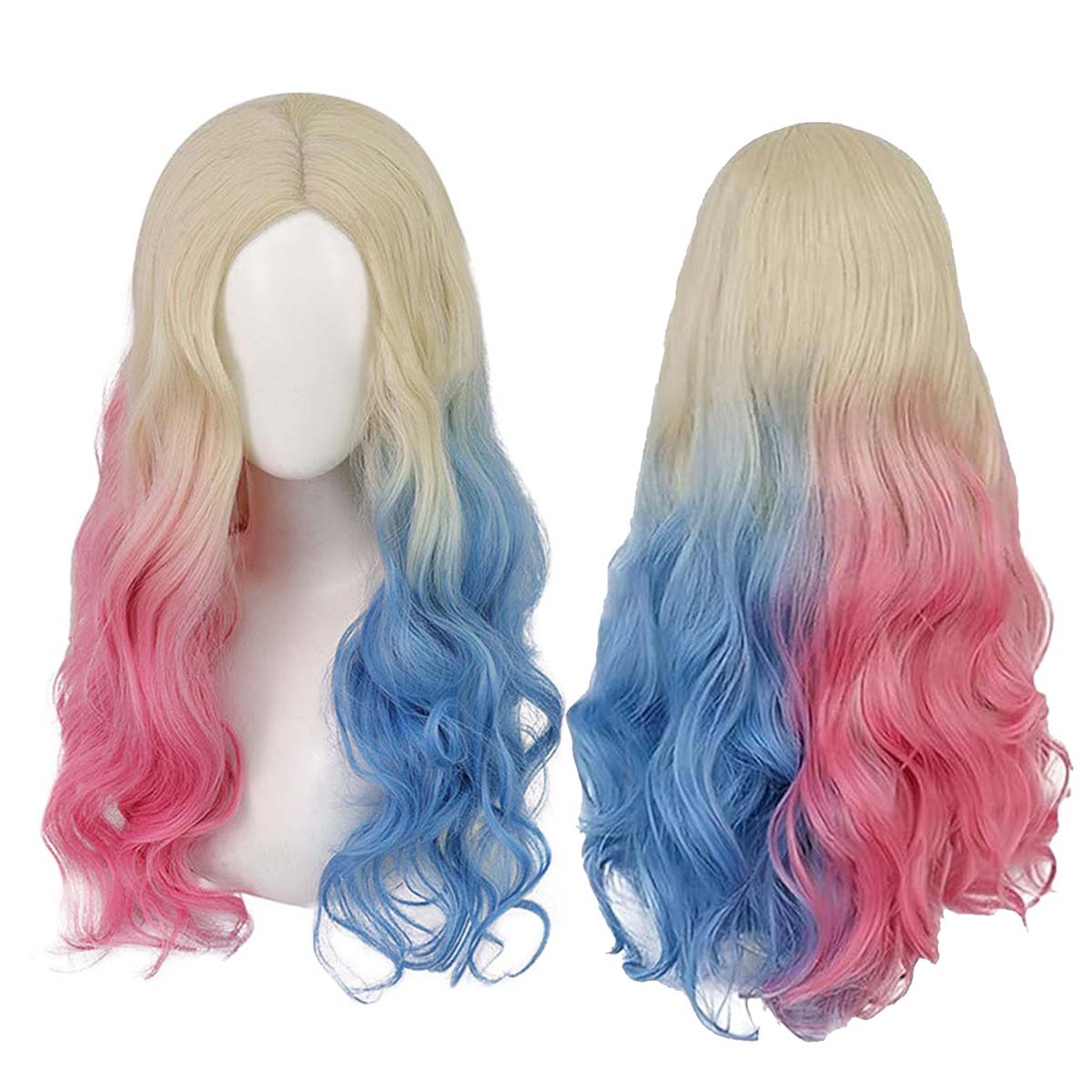 女性ハロウィンカーニバルコスプレハーレークインブルーピンクロ - Women'S Harley Quinn Accessories のレビューと価格