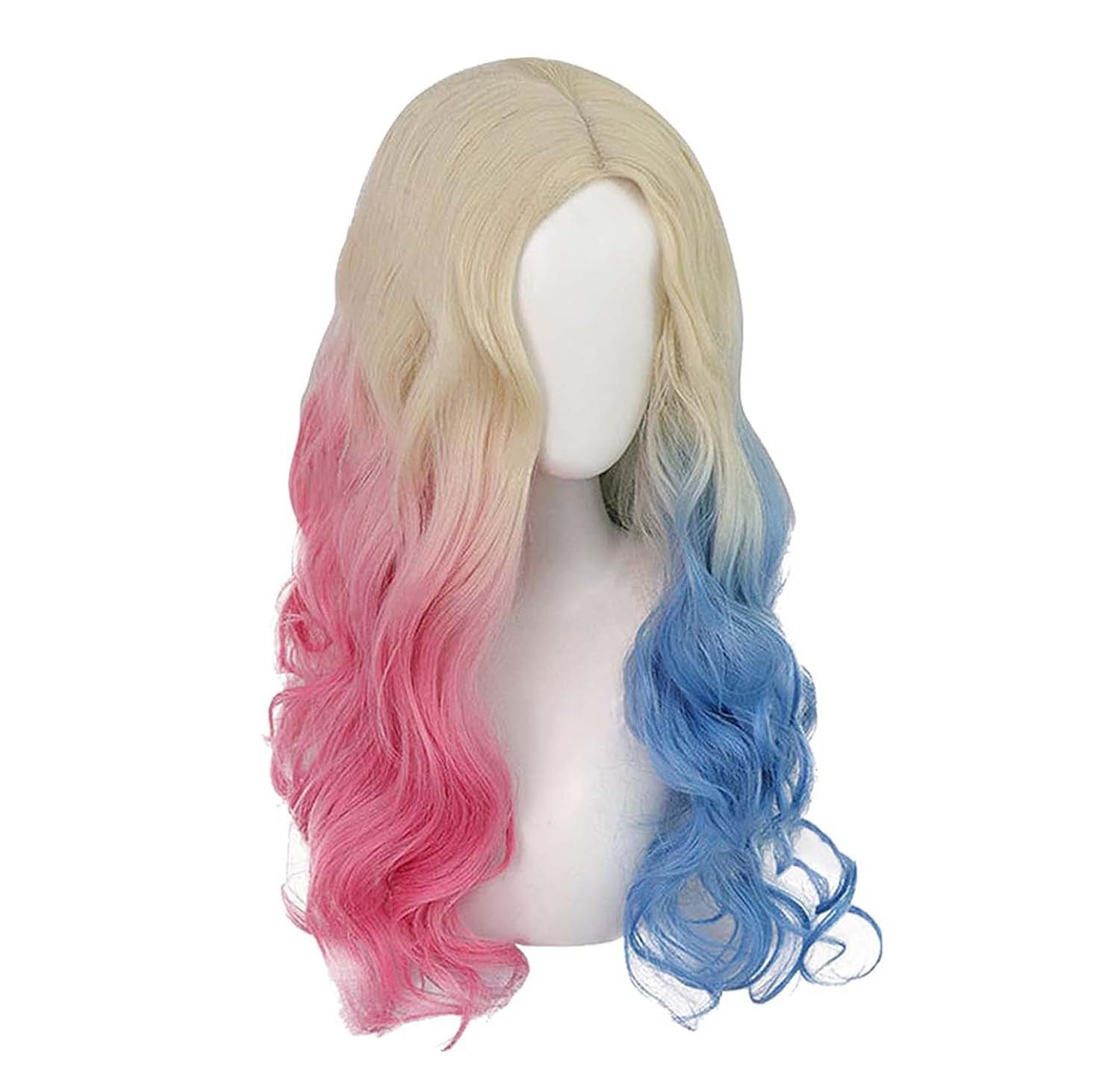 女性ハロウィンカーニバルコスプレハーレークインブルーピンクロ - Women'S Harley Quinn Accessories のレビューと価格