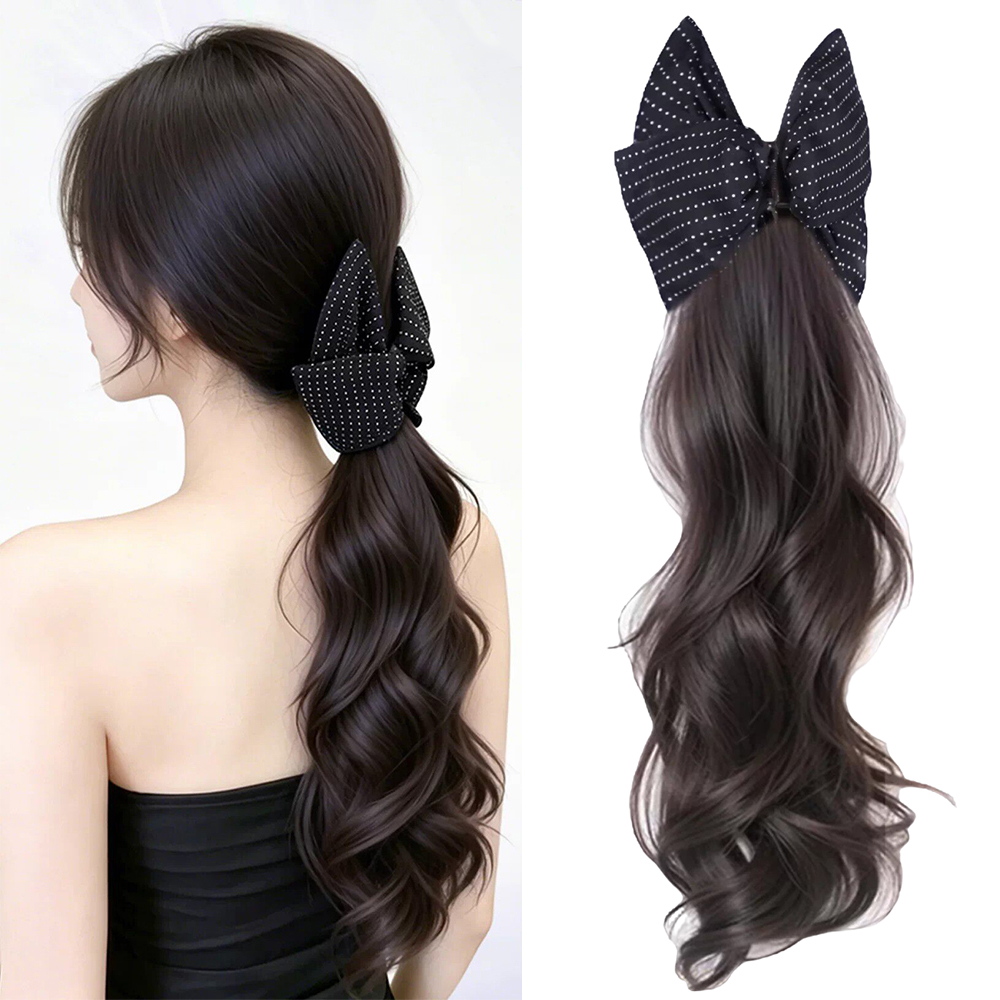 弓爪クリップ合成ポニーテールヘアピース女性用耐熱ソフトナチュ - Hair Claw Clip Set のレビューと価格